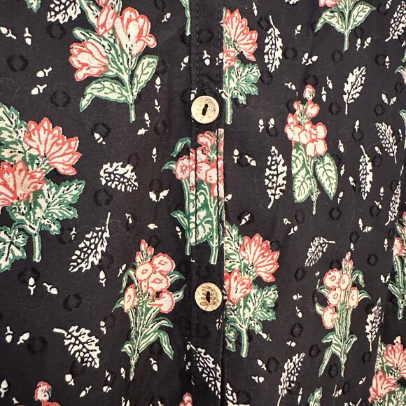 ANTHROPOLOGIE Pilcro Black & Pink Floral Swing Dress – Medium - Picture 8 of 12